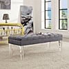 Modway Valet Performance Velvet Bench in Gray