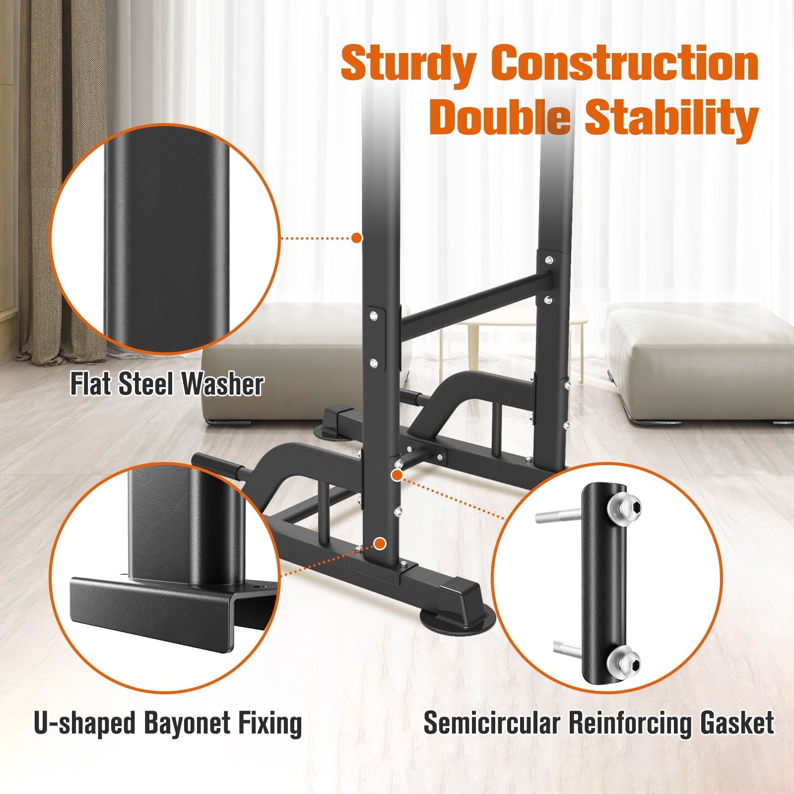 RELIFE REBUILD YOUR LIFE Adjustable Power Tower Dip Station Pull up Bar Home Gym Strength Training