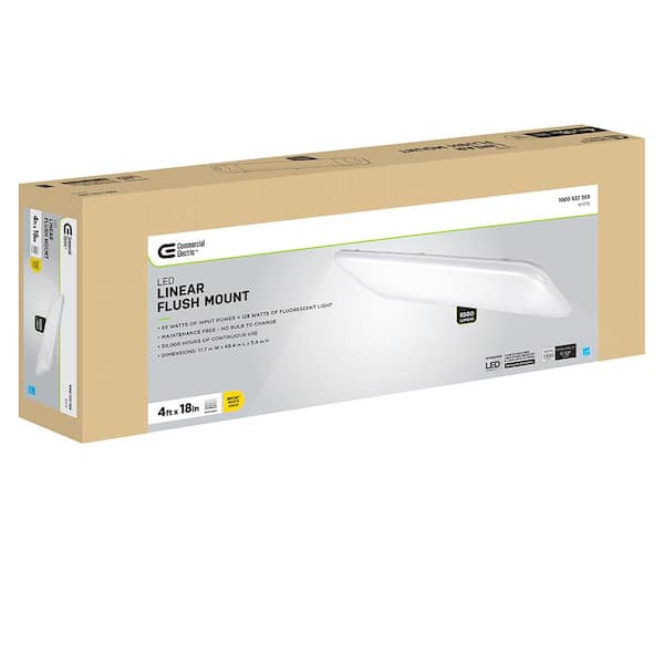 49 in. x 18 in. Kitchen Lighting LED Flush Mount Rectangular Ceiling Light Fixture 5500 Lumens 4000K (8-Pack)