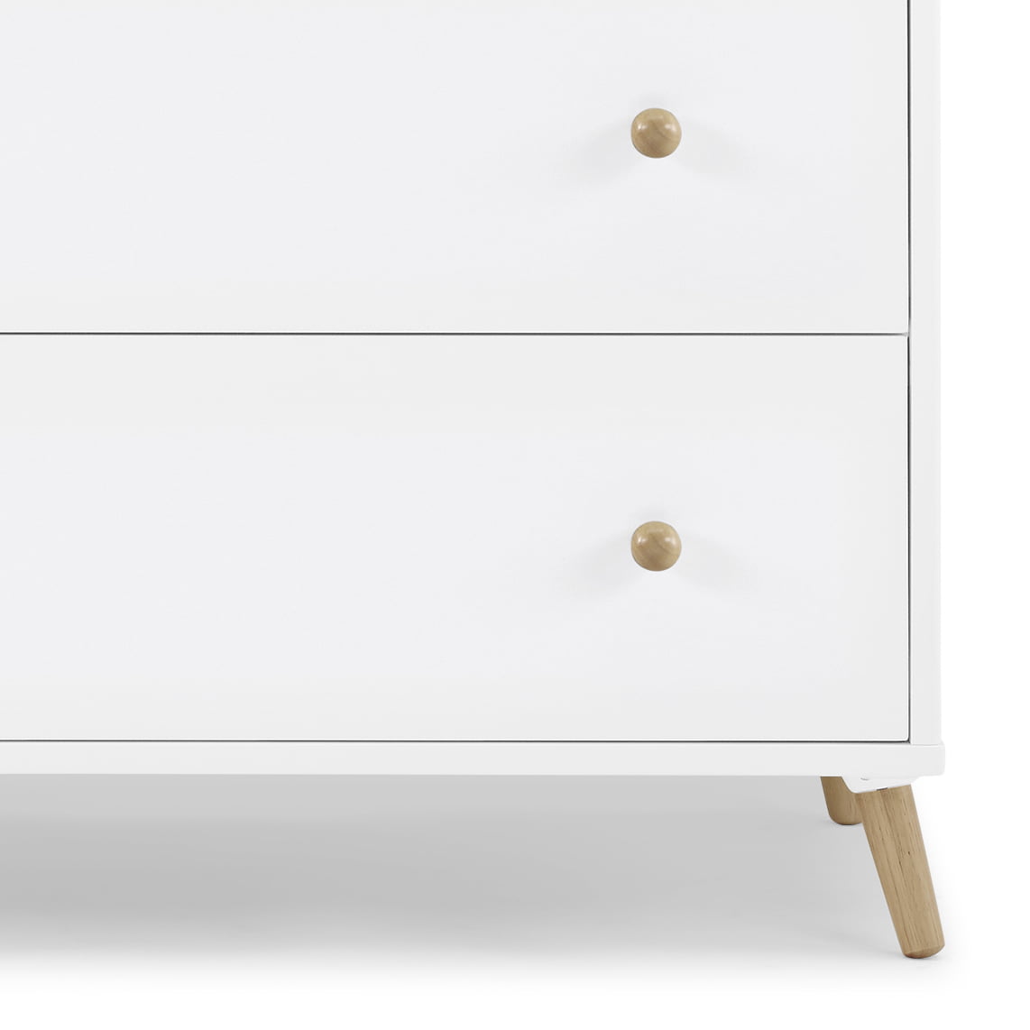 Delta Children Essex 3 Drawer Dresser with Interlocking Drawers - Greenguard Gold Certified, Bianca White/Natural