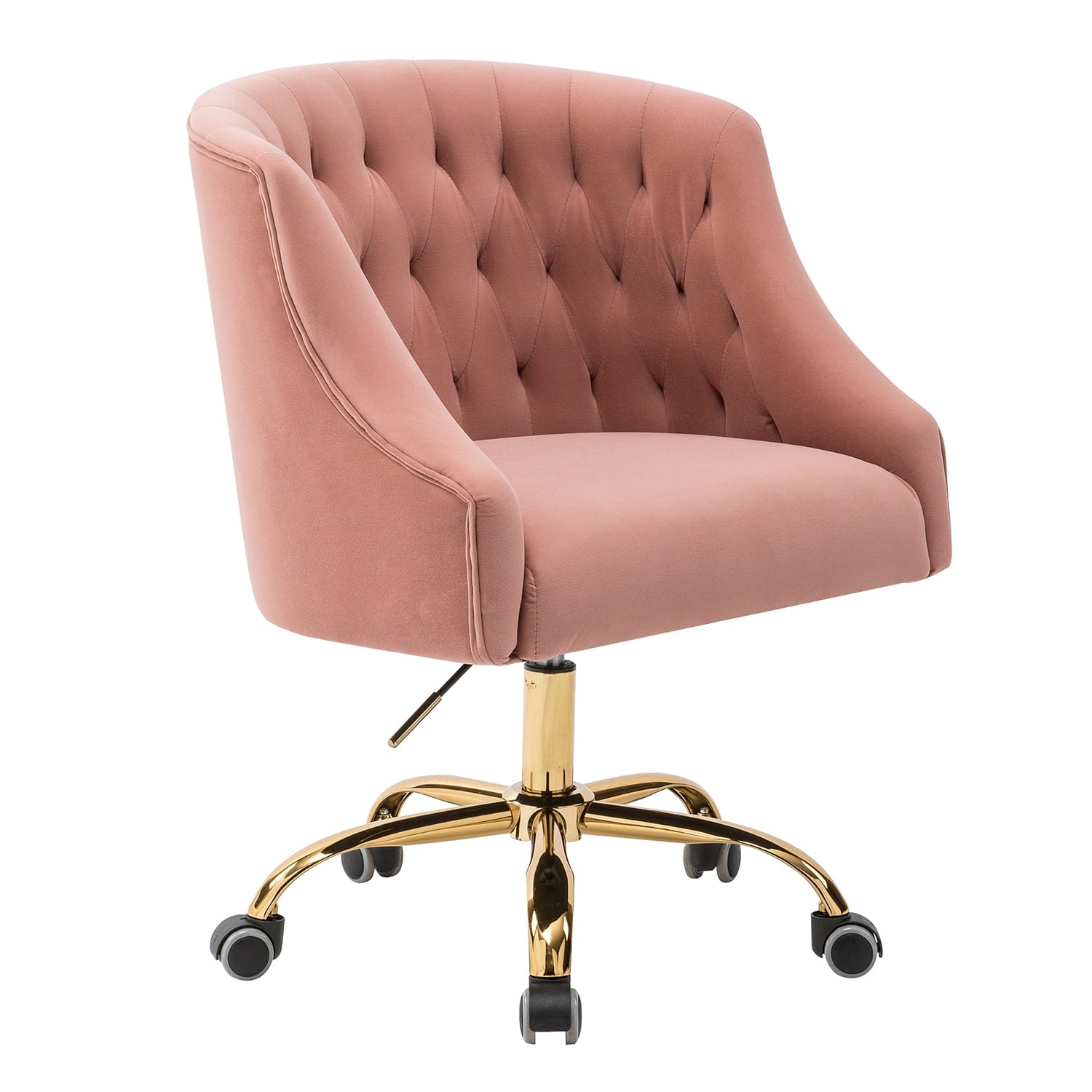 14 Karat Home Lydia 15 in Task Chairs with Swivel, 250 lbs, Pink