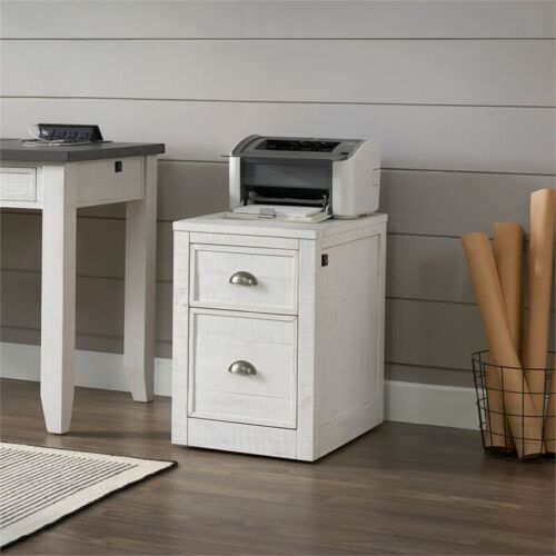 Martin Svensson Home Monterey White 2 Drawer File Cabinet with Fingerprint Lock