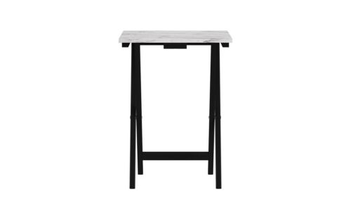 5-piece Faux Marble Folding TV Tray Snack Side Table Set Living Home Room White
