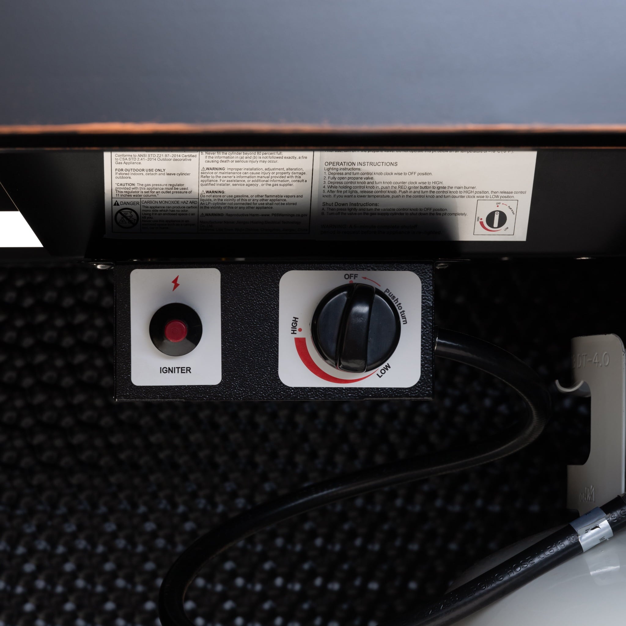 Fire Sense Weyland Square Aluminum Propane Gas Fire Pit