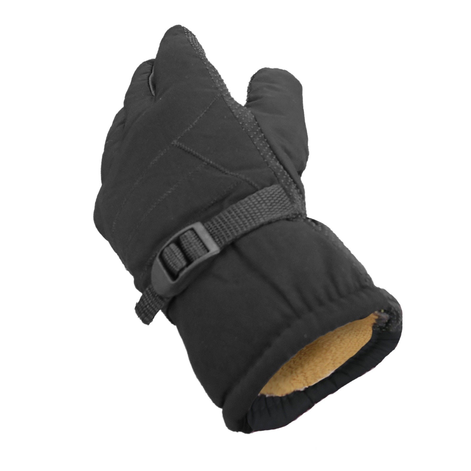 Men's Thinsulate 3M Water Resistant Fully Fleeced Lined Adult Winter Snow Ski Black Men Glove, Male
