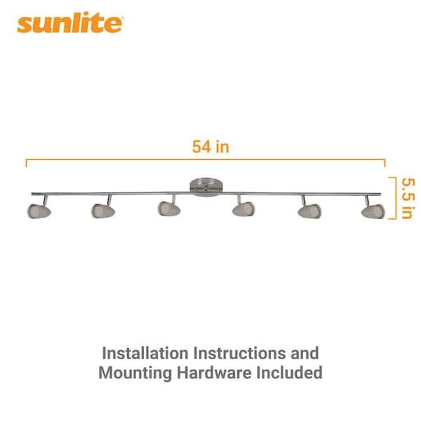 4.5 ft. 6-Light Brushed Nickel GU10 Base Track Lighting Kit