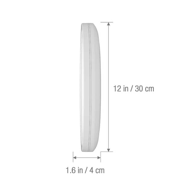 Slim 12 in. White LED Ceiling Light with Mood Light Flush Mount