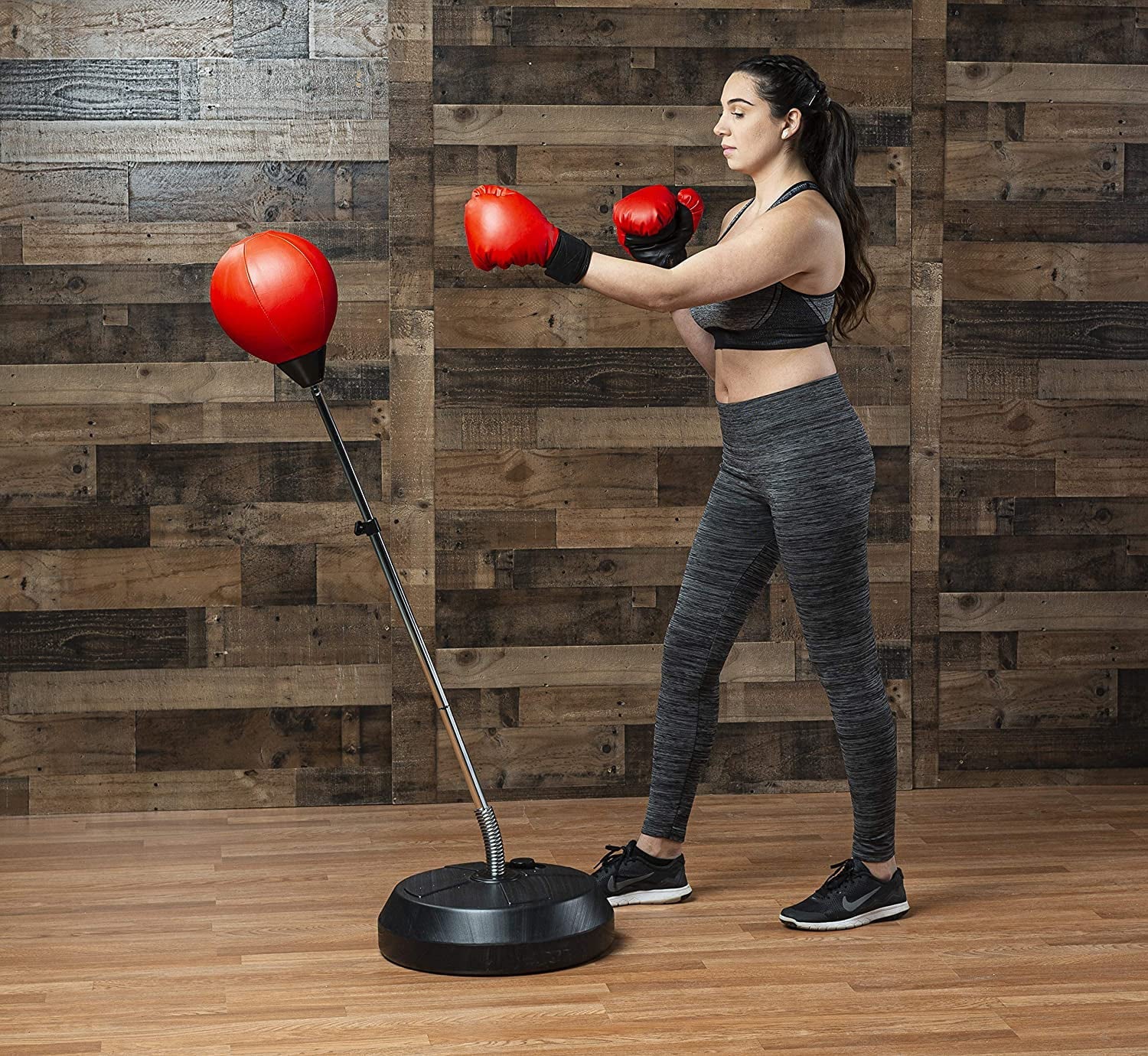 Nikou Punching Bag with Stand for Adults & Kids, Adjustable Height Freestanding Punching Ball Boxing Speed Bag, Ideal for MMA Reflex Speed Training, Fitness,Punching and Muscle Building