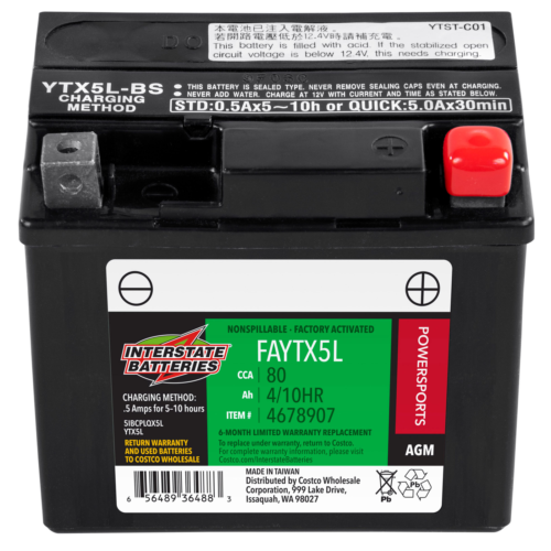 Interstate Batteries Powersport AGM Battery FAYTX5L FREE SHIPPING