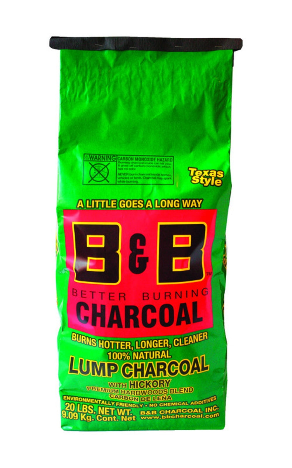 B&B Charcoal 20 Pound Hickory Lump Charcoal