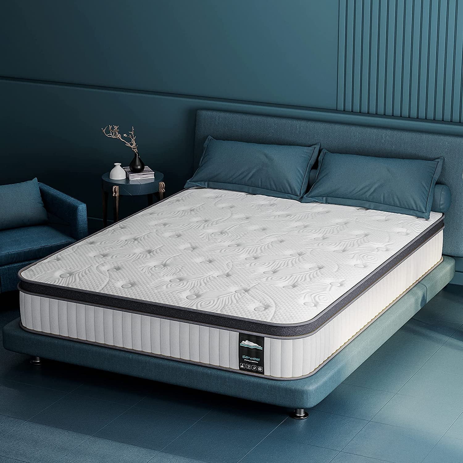 10 Inch Memory Foam Hybrid Full Mattress - Heavier Coils for Durable Support - Pocket Innersprings for Motion Isolation - Pressure Relieving - Medium Firm - Made in North America
