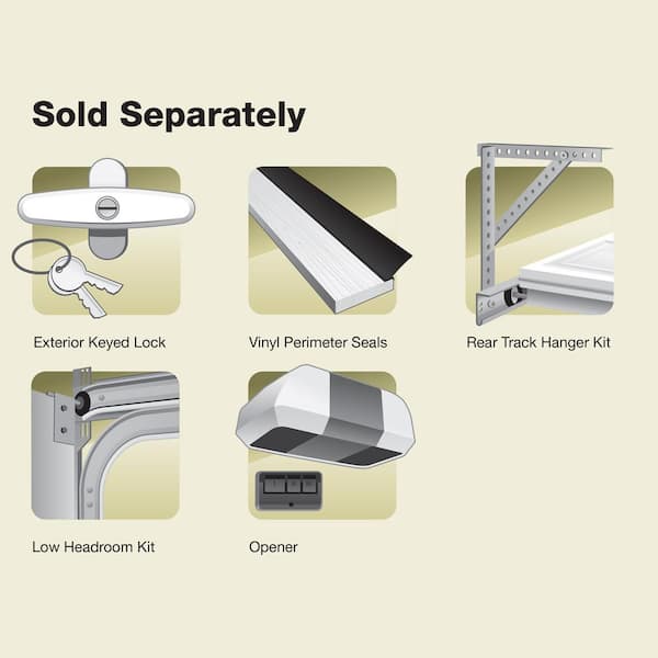 Gallery Steel 9 ft. x 7 ft. 18.4 R-Value Insulated White Garage Door with Decorative Windows