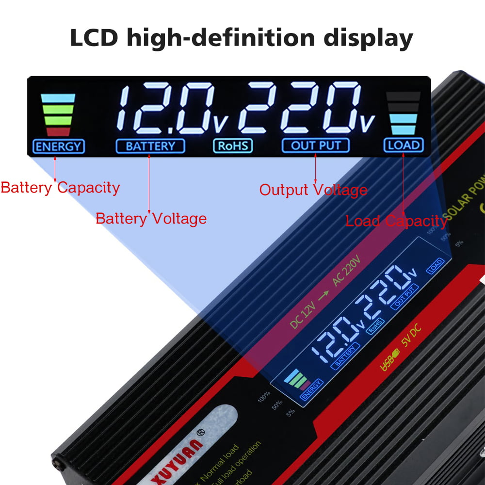 DFITO Power Inverter 6000W Modified Sine Wave Inverter DC 12V to AC 110V Car Converter for Car RV Truck Boat Travel Camping