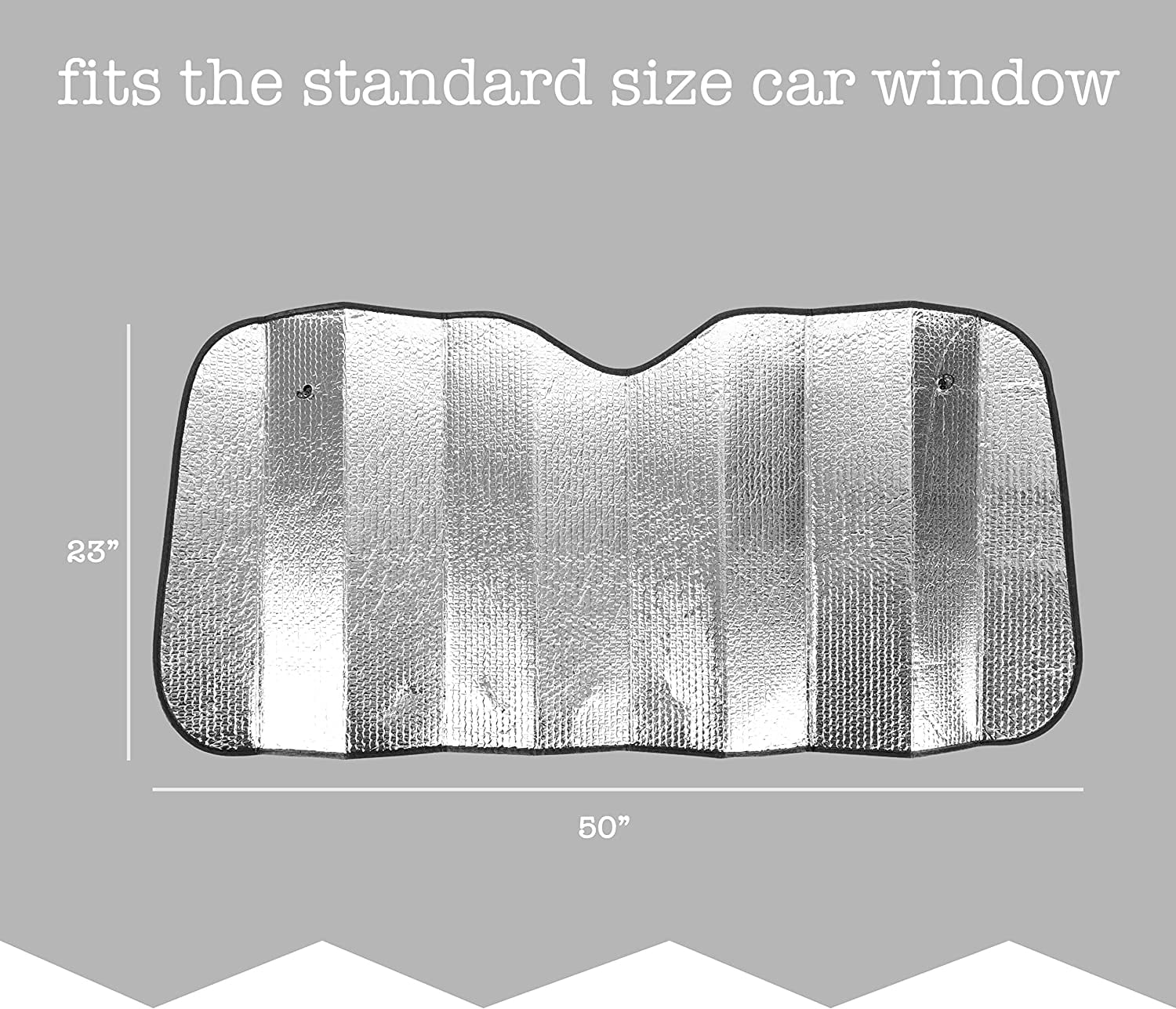 Silver Car Foldable Sun Shade - Zone Tech Accordion Metallic Reflective Car Sun Shade