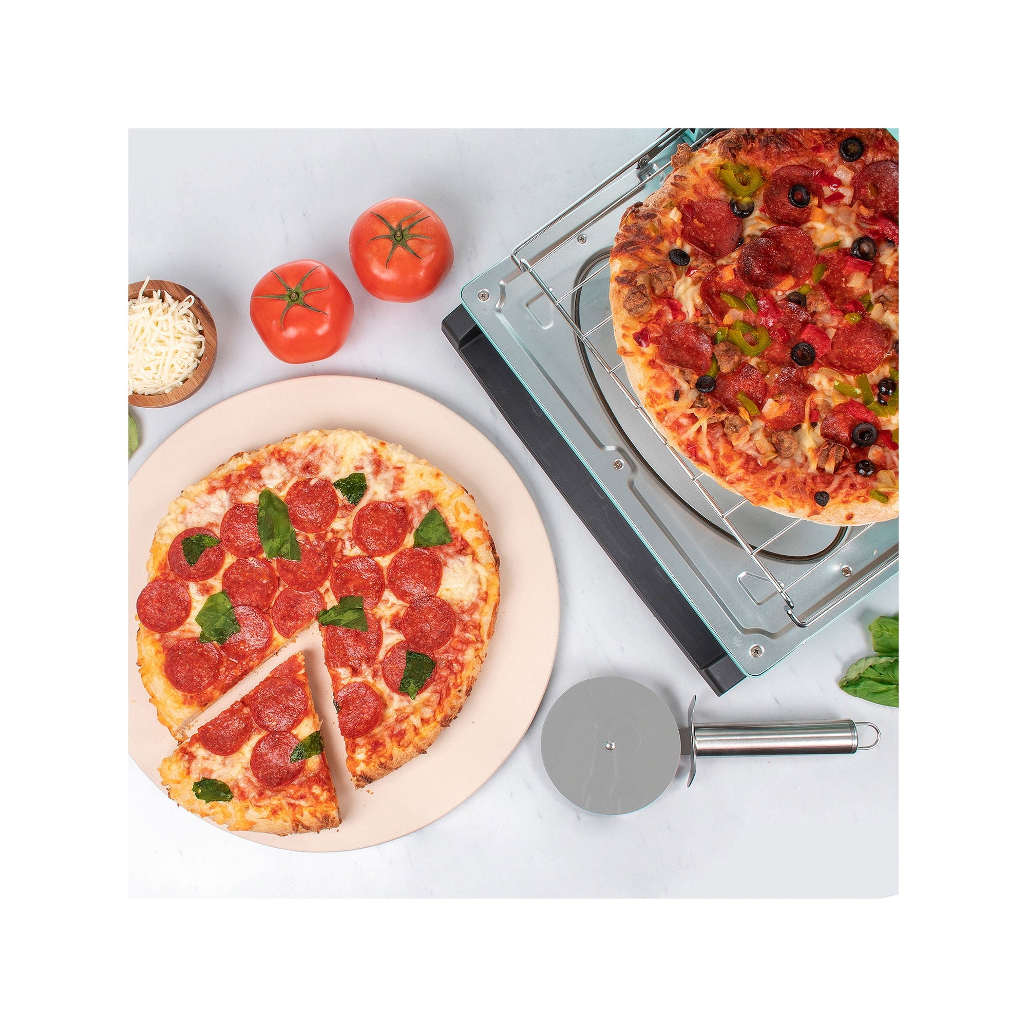 Nostalgia RTOV2AQ Hover Image to Zoom Retro 1500 W Aqua 12-Slice Convection Toaster Oven with Built-in Timer