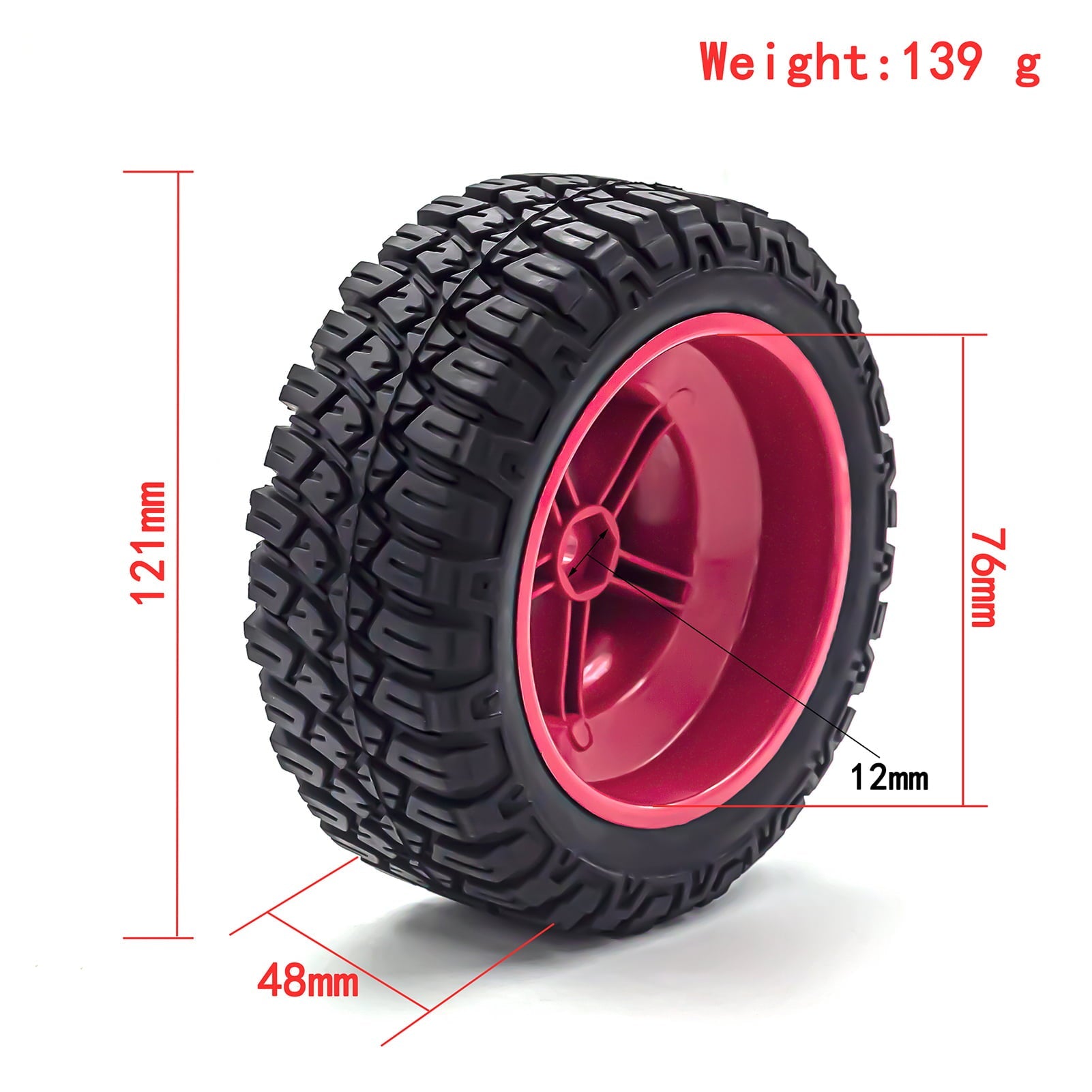 RC Crawler Rubber Tires RC Car Tires 4pcs 12mm Hex Replacement for 1/10 RC Short Course Truck