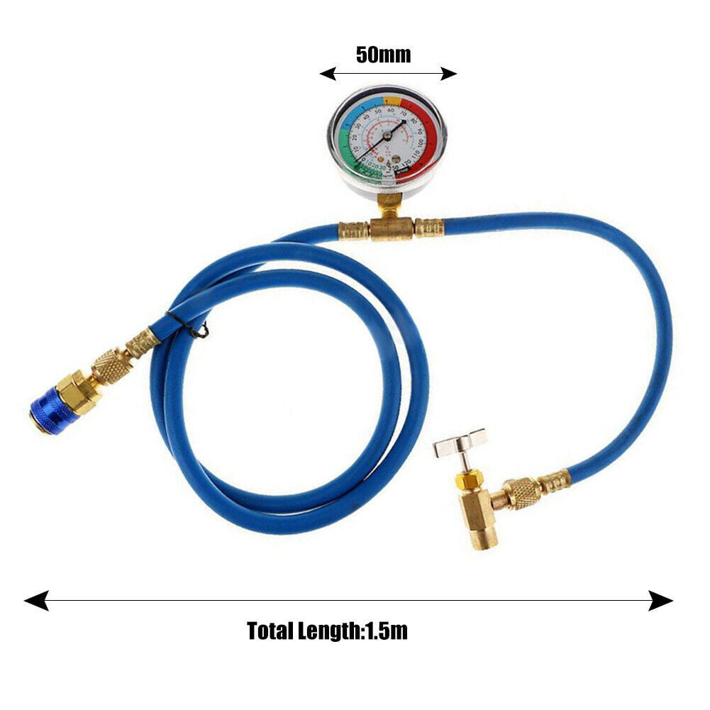 Car Auto Air Conditioning AC R134A Refrigerant Recharge Measuring Hose w/ Gauge