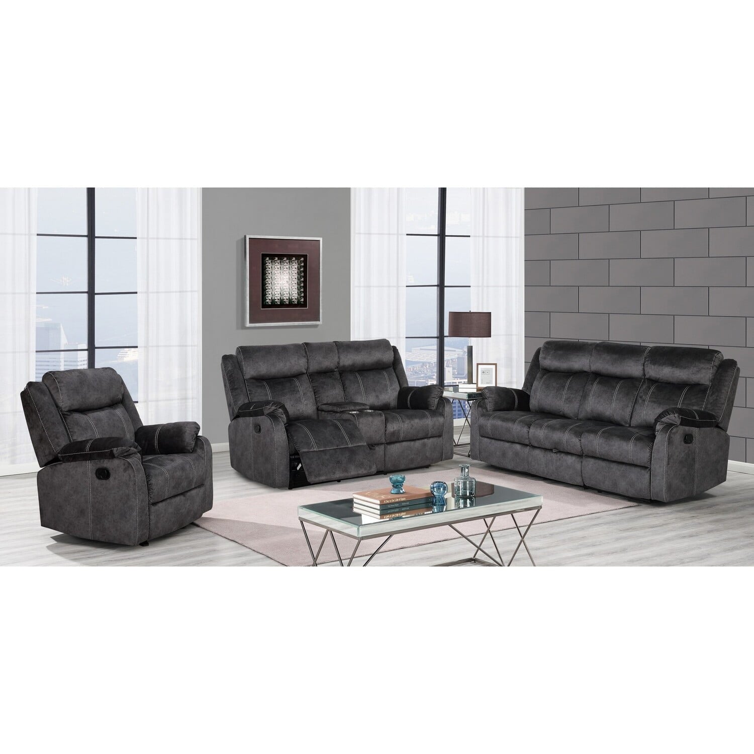Global Furniture Domino Granite Glider Recliner