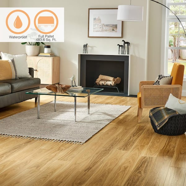 XP+ Cheshire Bluff Hickory 10 mm T x 6.1 in. W Waterproof Laminate Wood Flooring (483.6 sqft/pallet)