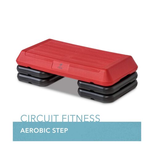 Circuit Fitness - Circuit Size Aerobic Platform with Red Nonslip Platform and...