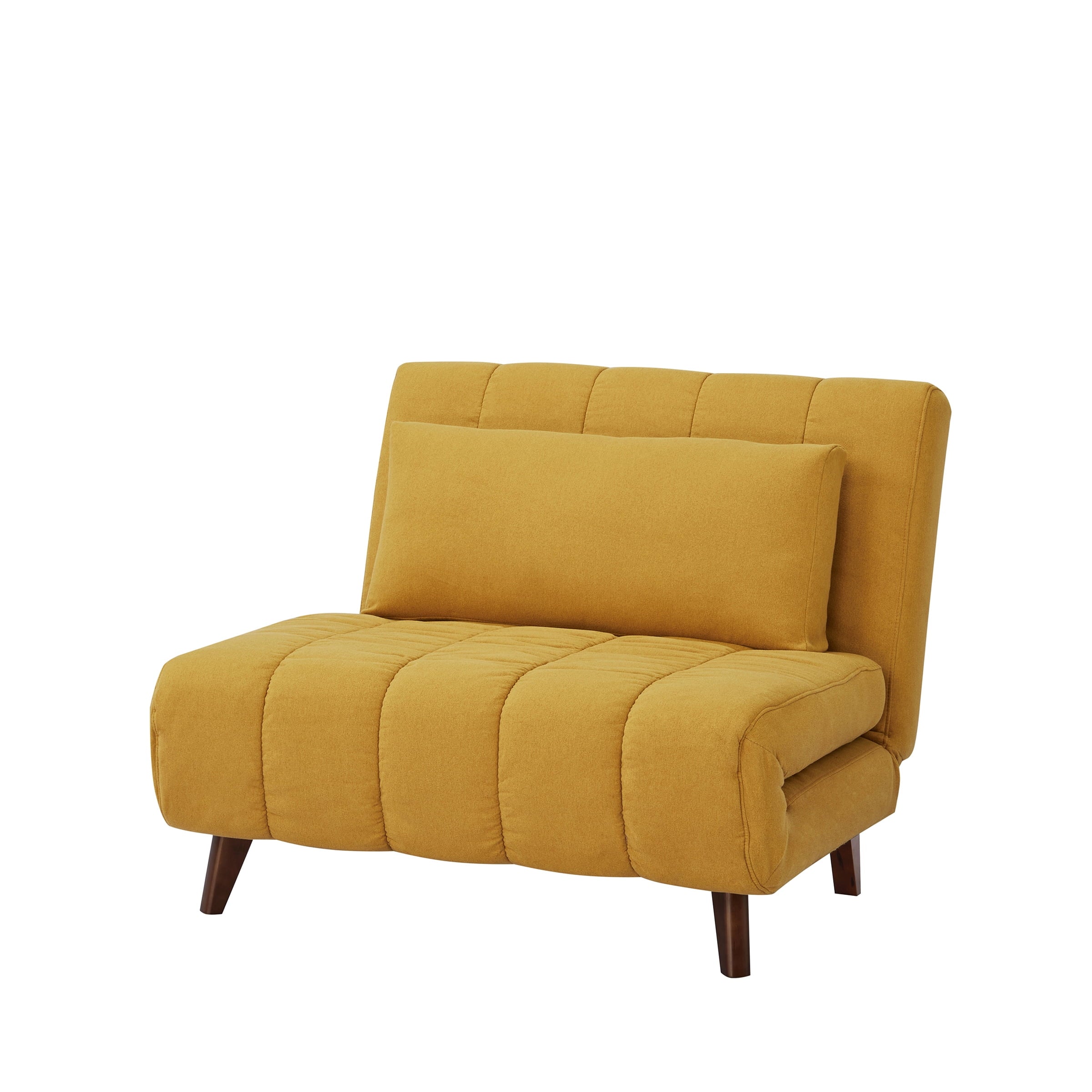 A&D Home Springfield Polyester Convertible Futon Chair, Yellow