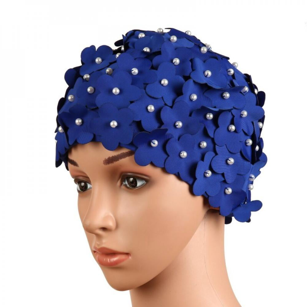 BTGUY Summer Women Swim Pool Beach Swimming Cap Attractive Hat Free size for Women Petals Bathing Cap