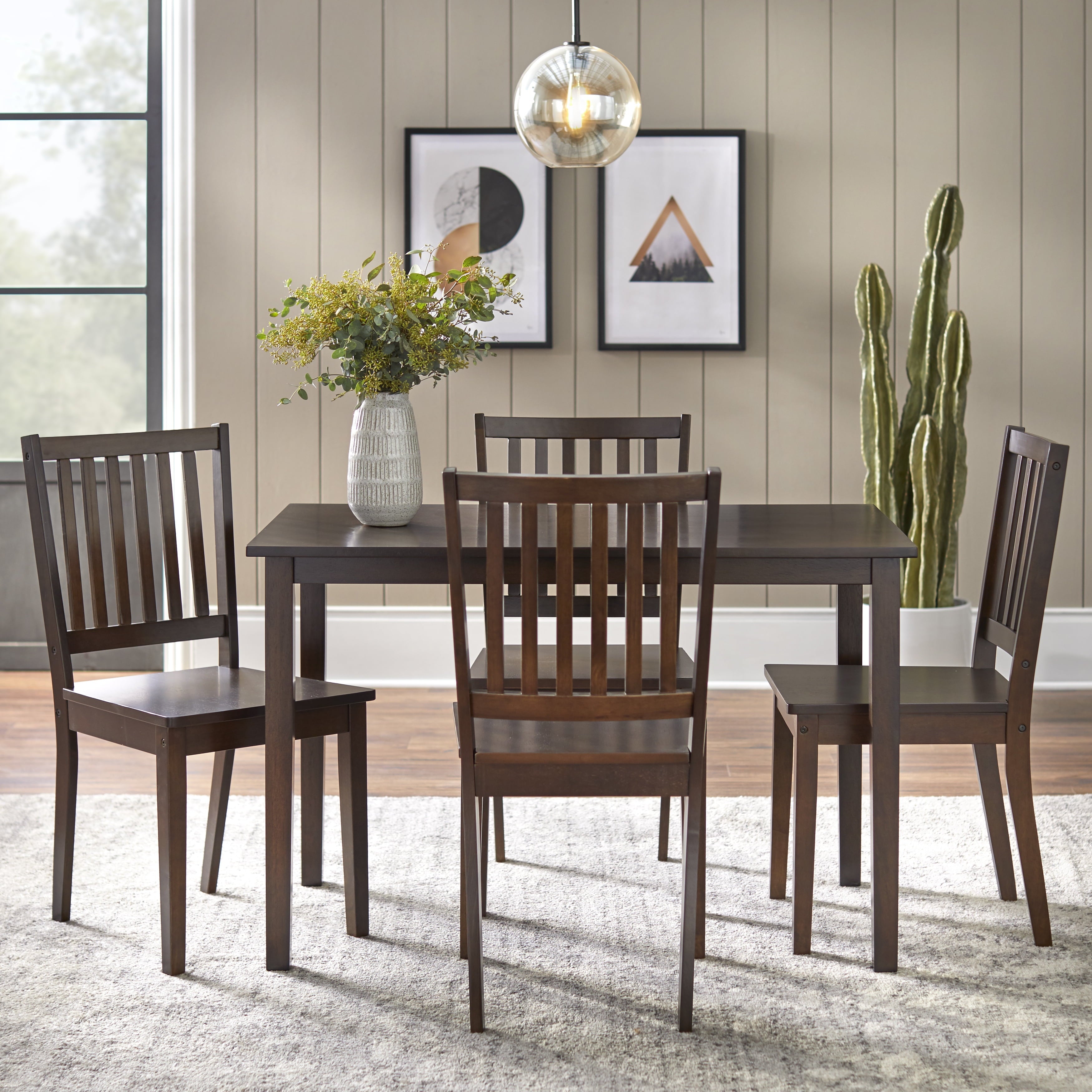 TMS Shaker Dining Chair, Set of 4, Espresso