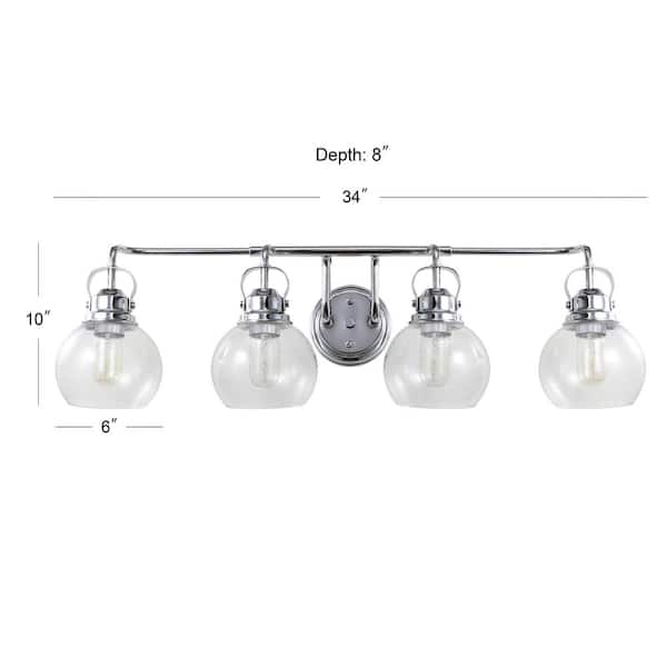 Shirley 34 in. 4-Light Metal/ Bubbled Glass Chrome Vanity Light