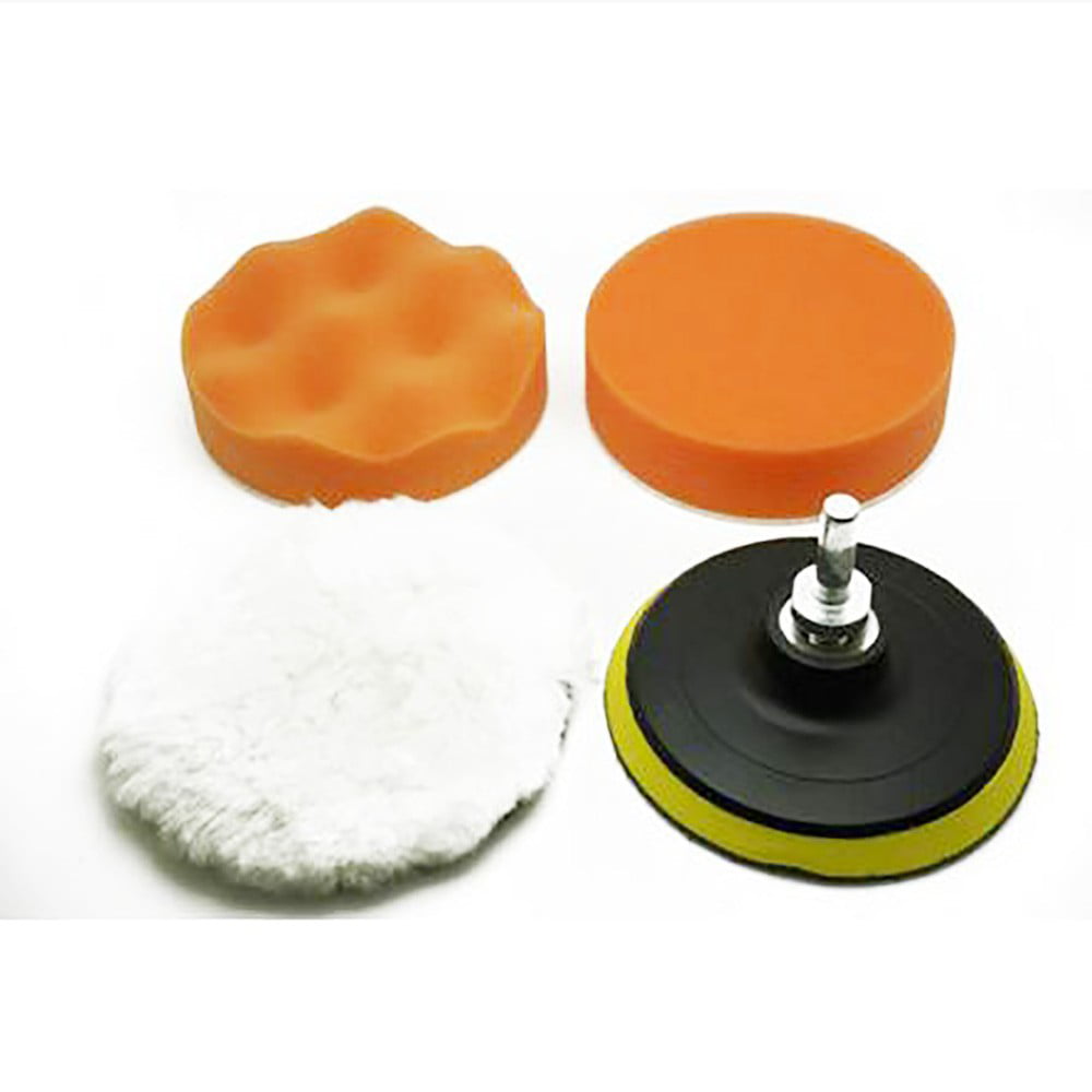 4'' Gross Polish Polishing Buffer Pad Sponge Kit Set Drill Adapter Car Polisher