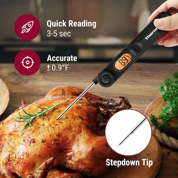 Black Digital Instant Read Meat Thermometer Food Candy Cooking Kitchen Thermometer