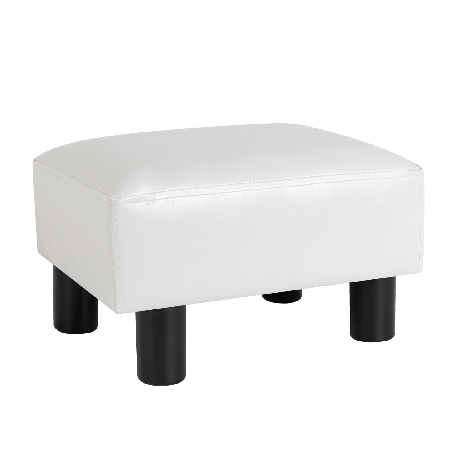 Modern Small Faux PU Leather Footstool Ottoman Footrest Stool Seat Chair Foot Stool,Brown-A