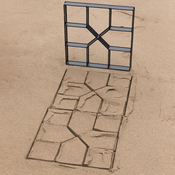 Decorative Pavement Mold Cement Form Stamp Walkway Maker Patio Stepping Stone Pavers Reusable Pathway Mould (2-Pack)