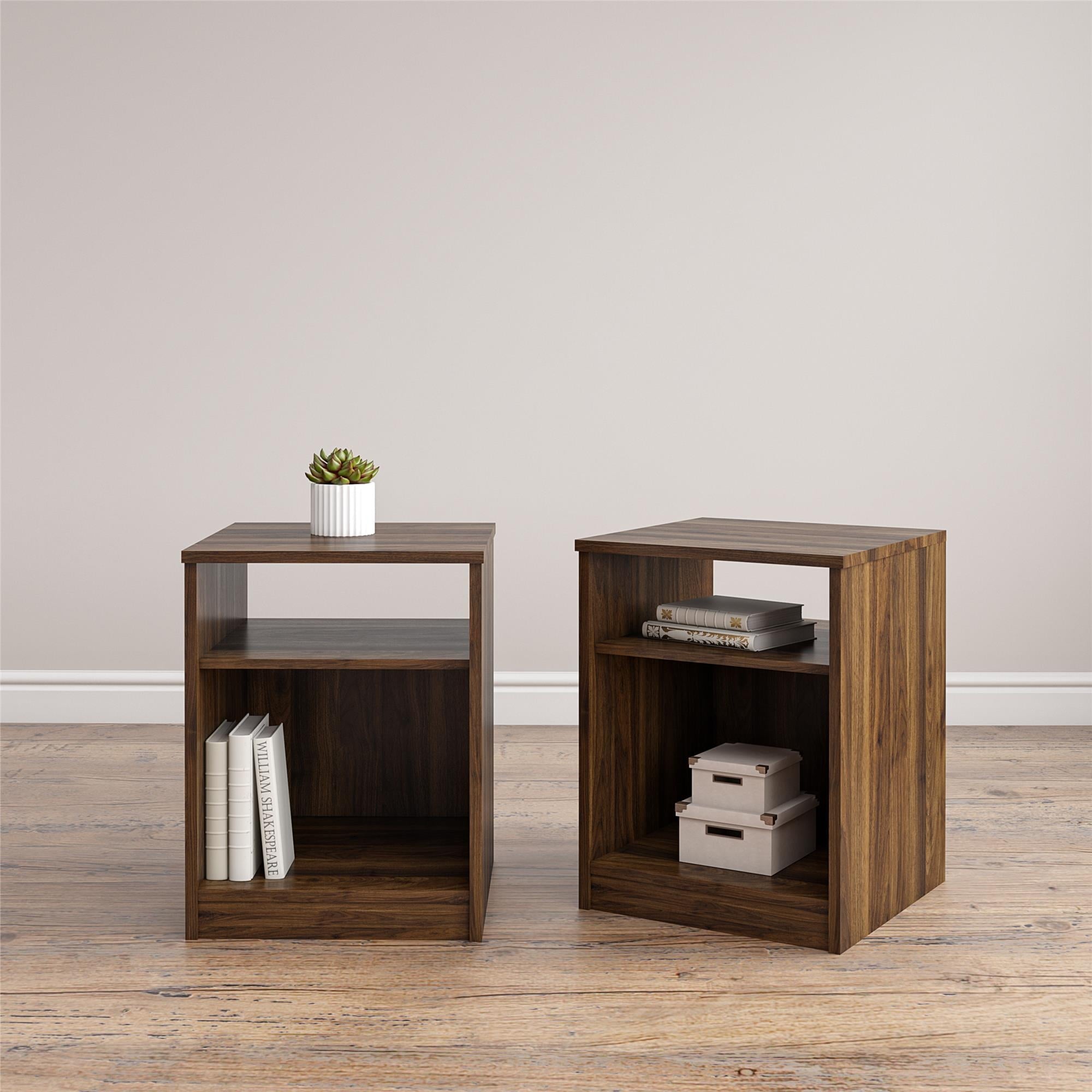 Mainstays Classic Open Shelf Nightstand, Canyon Walnut
