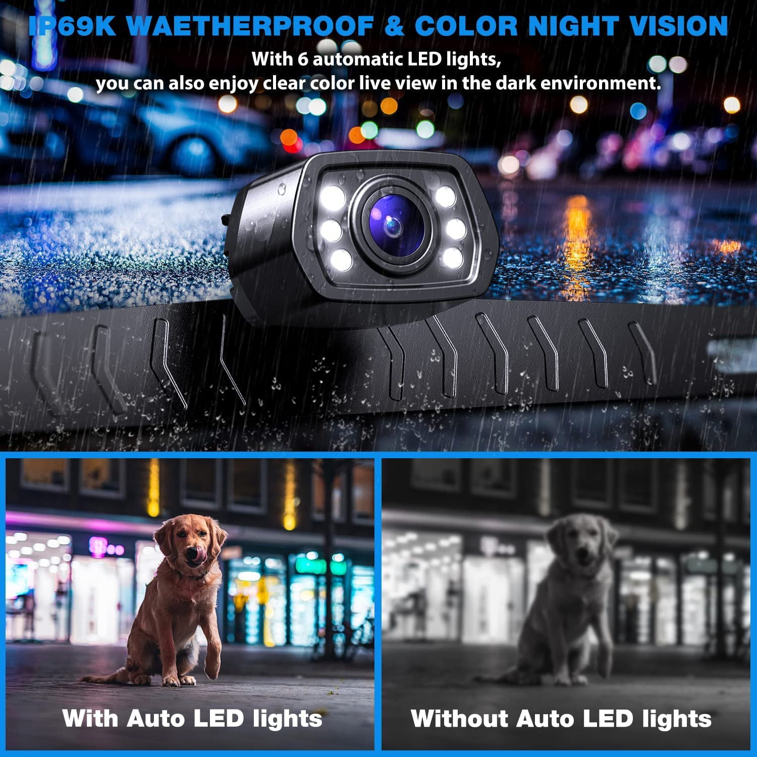 ZEROXCLUB B2 Car Backup Camera, License Plate Reverse Camera with Night Vision HD Rear View Parking Camera for Car Truck Pickup SUV Trailer 149° Wide View IP69 Waterproof