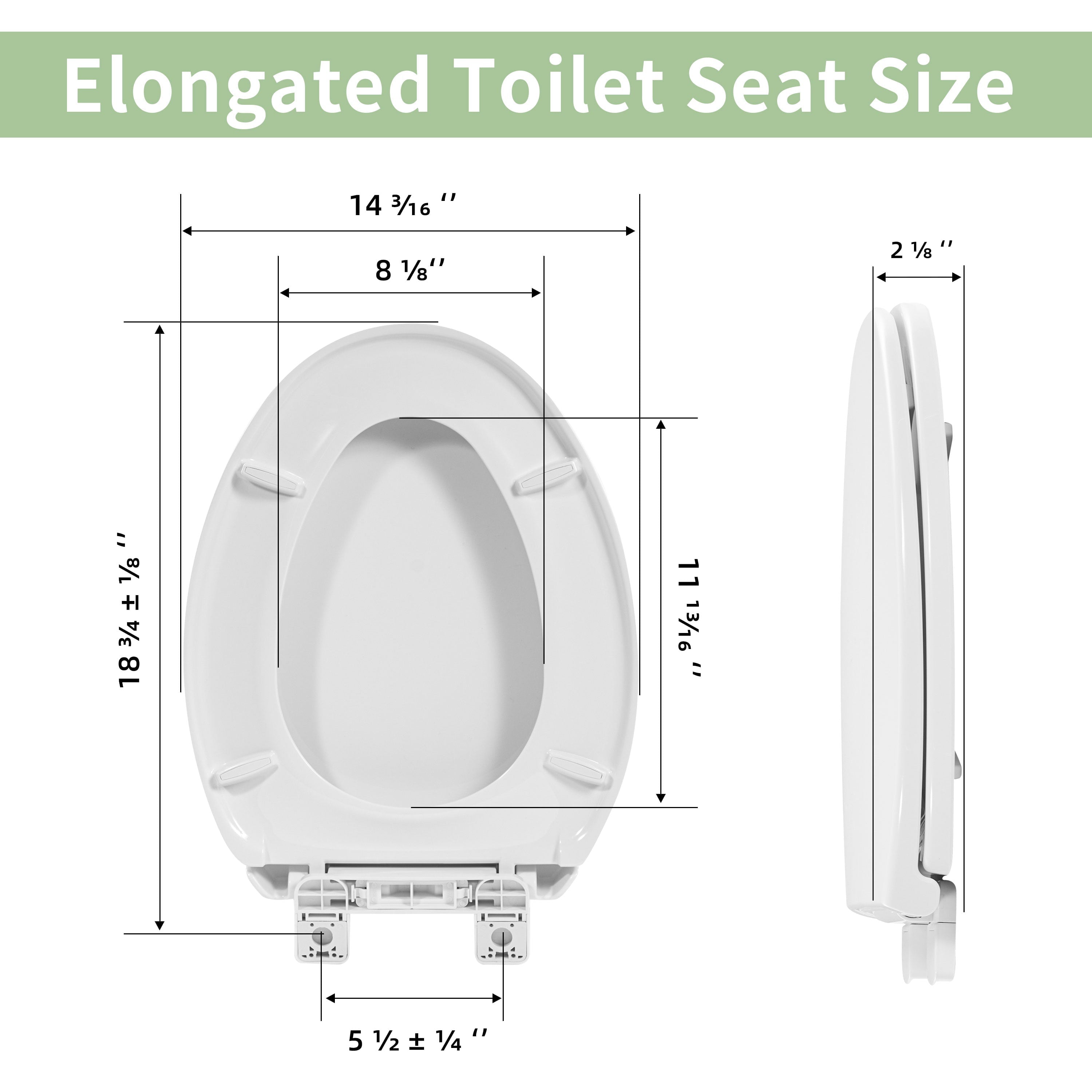 FBJ Oval Plastic Toilet Seat Soft Close in White, No Slam & Easy to Clean