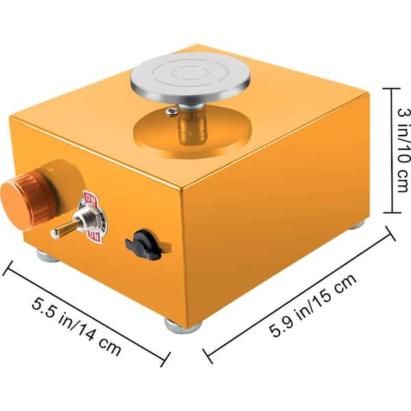 30 W Mini Electric Adjustable Speed Pottery Wheel with 3 Turntables Trays and 16 pcs Tools for Art Craft Work, Yellow