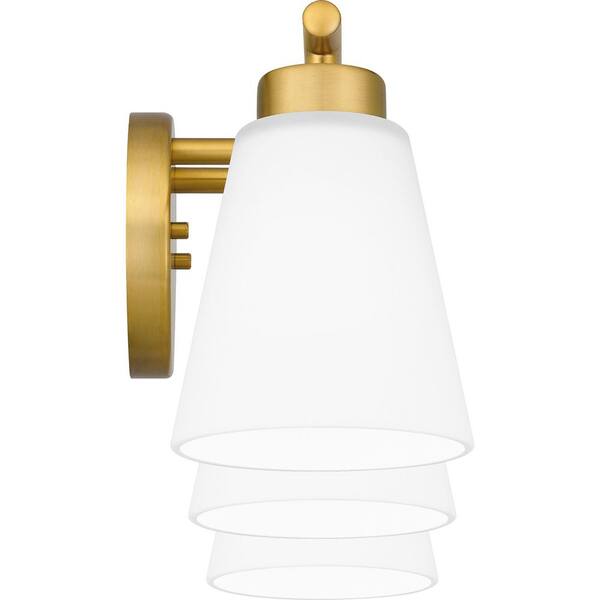 Eastburn 22 in. 3-Light Gold Vanity Light with Frosted Glass Shades