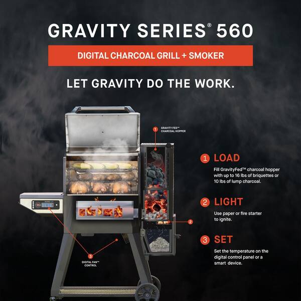 Gravity Series? 560 Digital WiFi Charcoal Grill and Smoker in Black