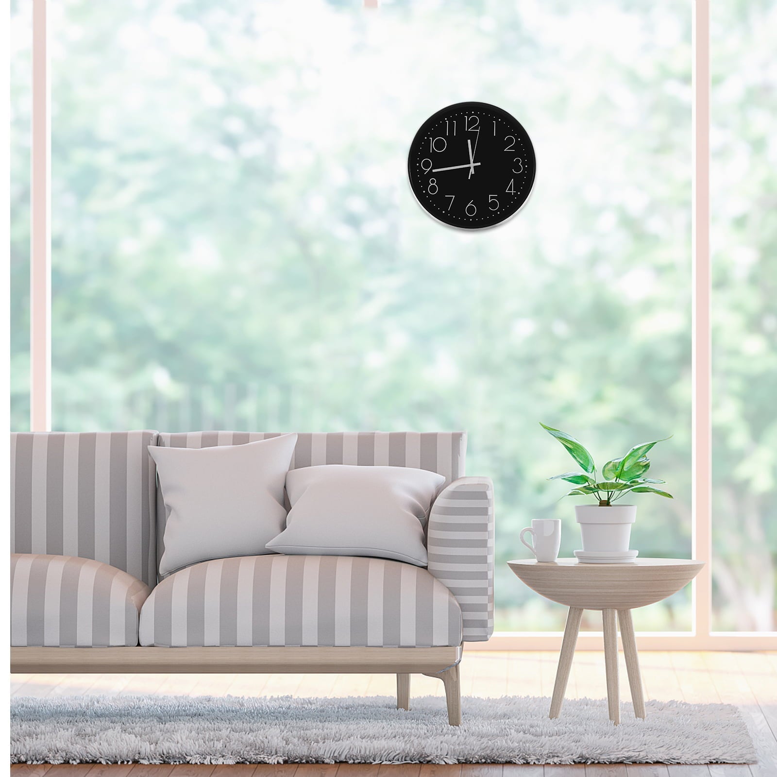 HOMEMAXS Simple Mute Wall Clock Living Room Wall-mounted Big Number Wall Clock Accurate Clock