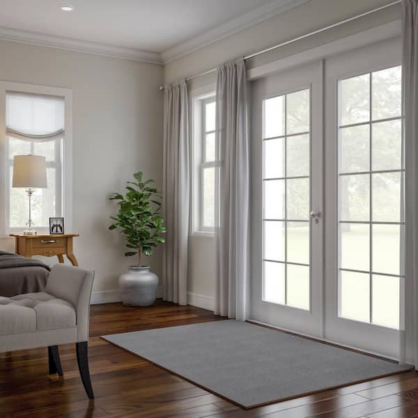 Gray 24 in. x 24 in. EVA Foam Floor Mat with Carpet Top (6-Pack)