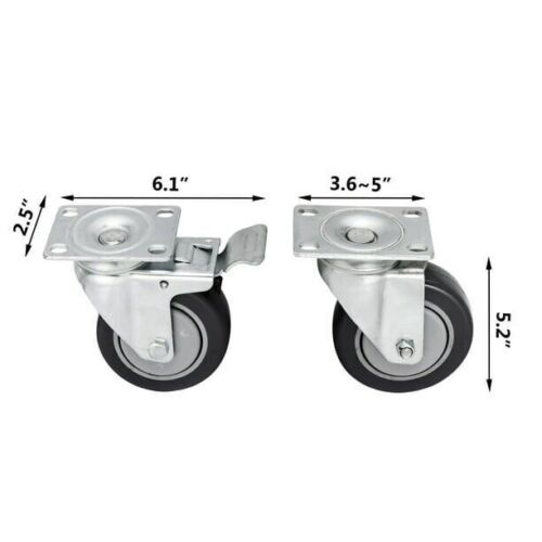 16 Pack Top Plate Caster Rubber Swivel Casters Wheel Set 4", Heavy Duty Industri