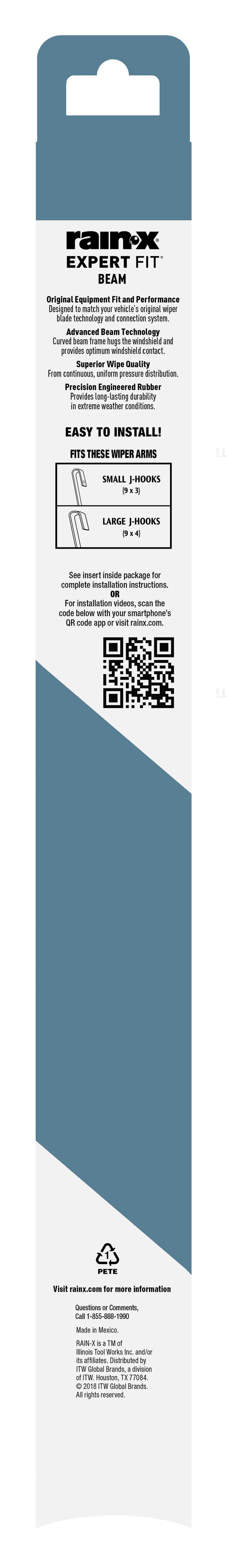 Rain-X Expert Fit Beam Windshield Wiper Blade, 16 