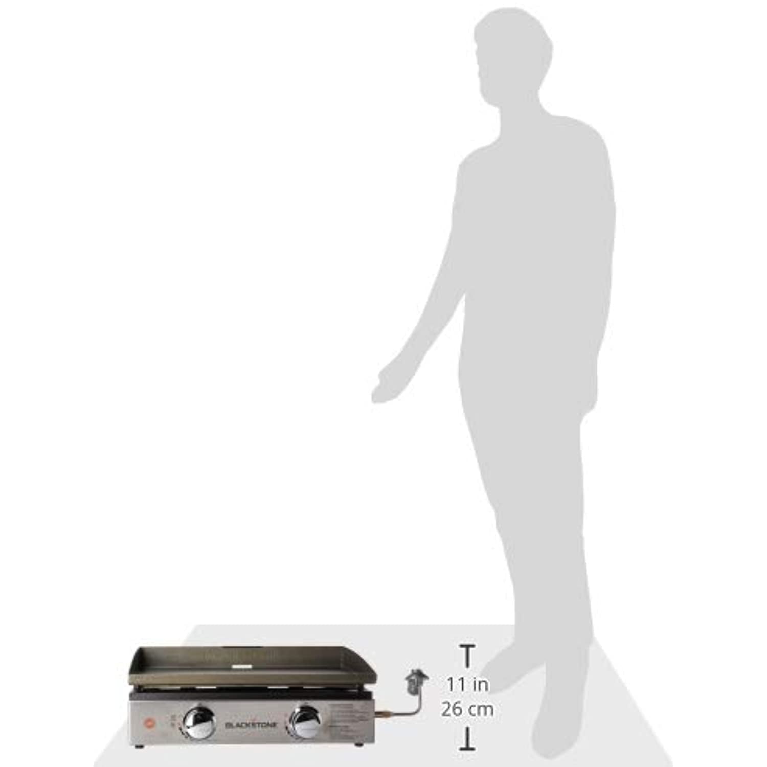 1666 Heavy Duty Flat Top Grill Station for Kitchen, Camp, Outdoor, Tailgating, Tabletop, Countertop Stainless Steel Griddle with Knobs & Ignition, 22 Inch, Black, Propane