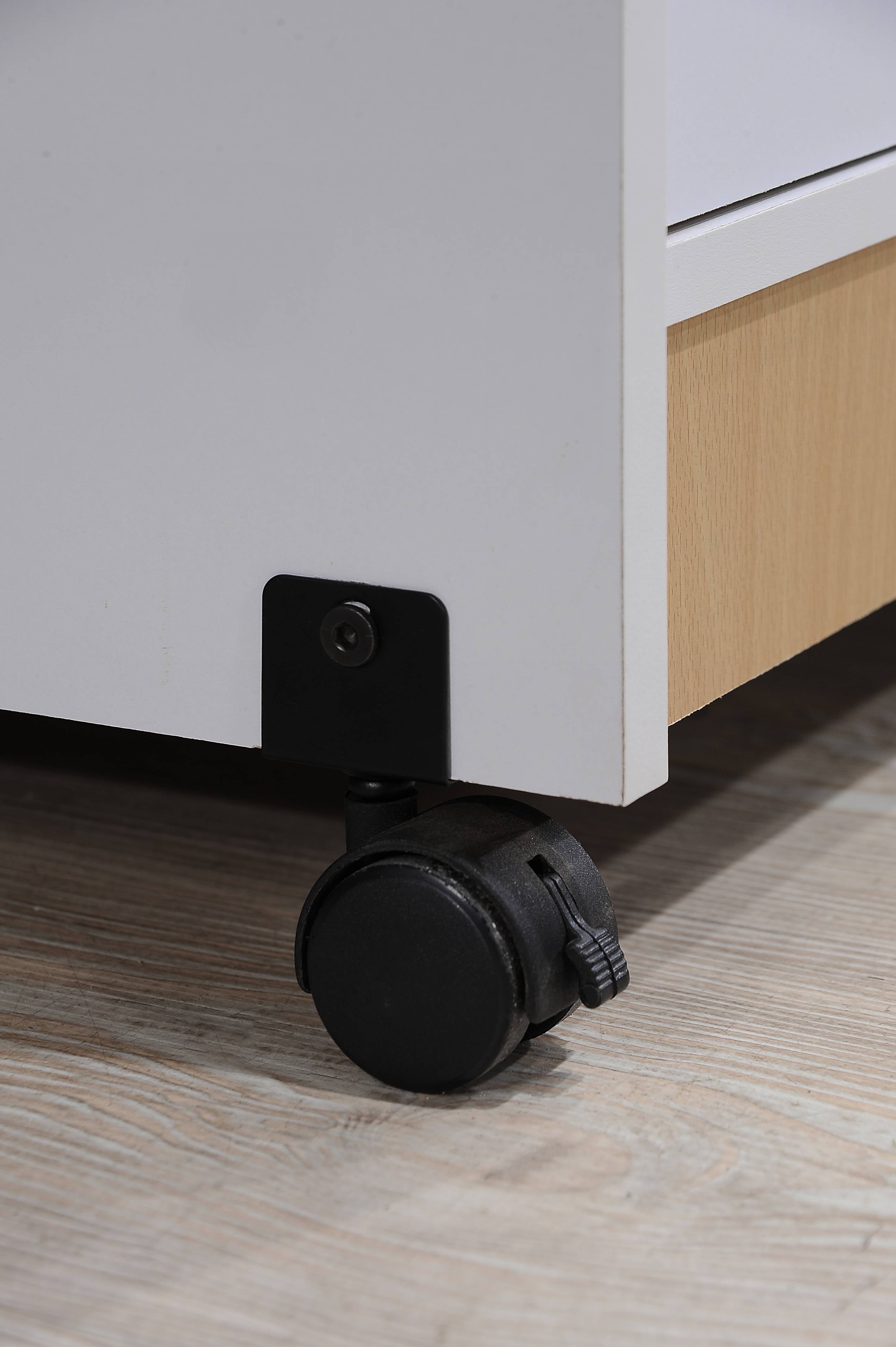 Hodedah Microwave Kitchen Cart, White