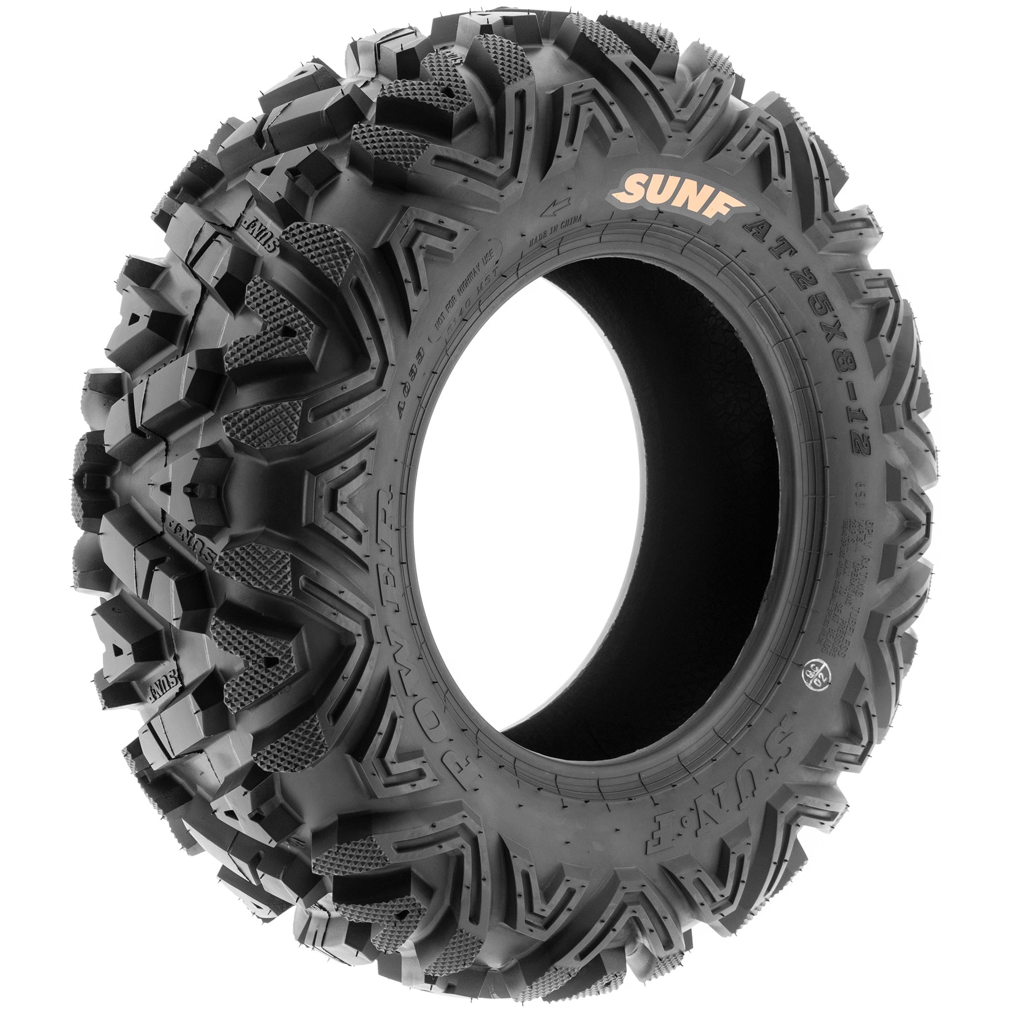 SunF All Terrain ATV UTV Tires 25x8-12 25x8x12 6 PR A033 (Pair of 2)