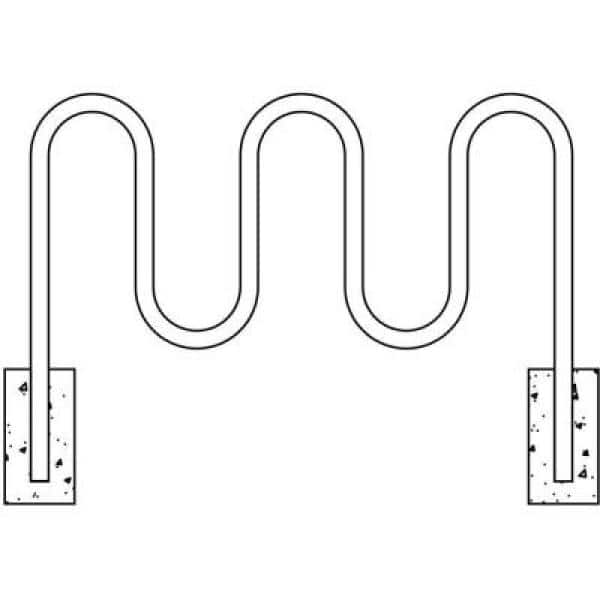 5 ft Contemporary 5-Loop Surface Mount Commercial Bike Rack