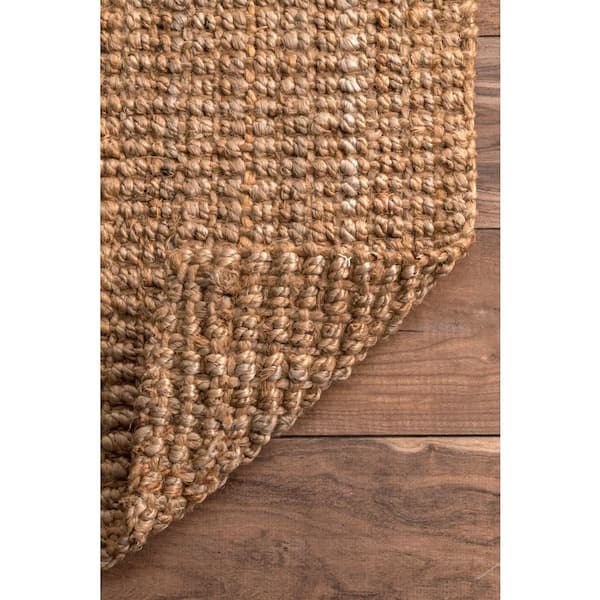 Ashli Solid Jute Natural 8 ft. x 10 ft. Area Rug