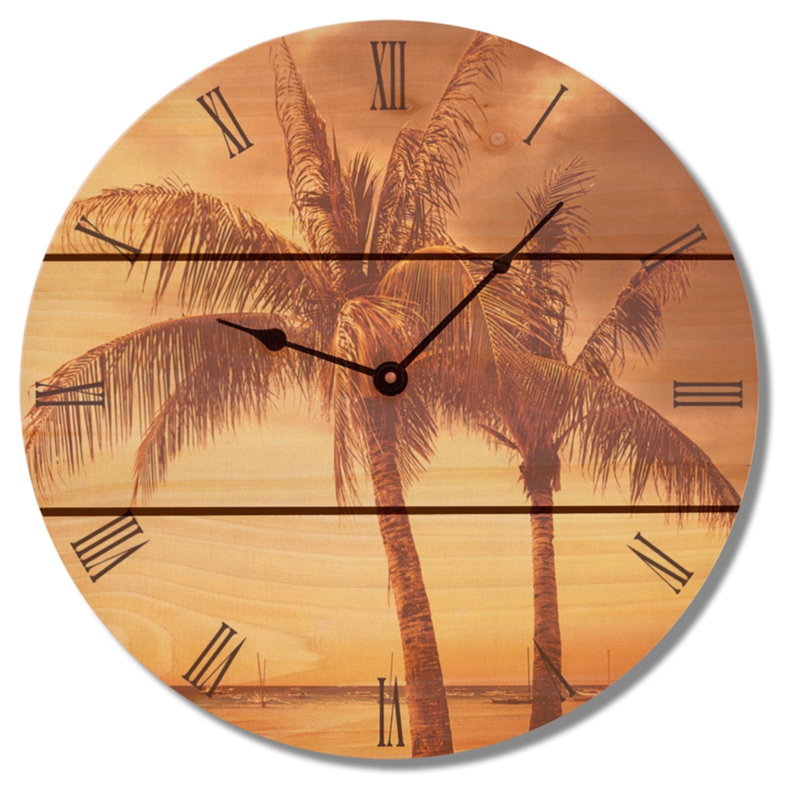 Day Dream VTC16 16 in. Vintage Tropic wood Wall Clock