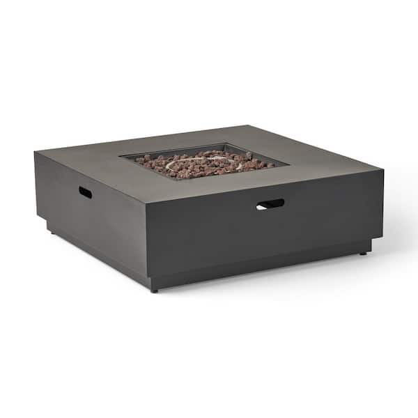 Reign Dark Gray Square Metal Fire Pit (No Tank Holder)