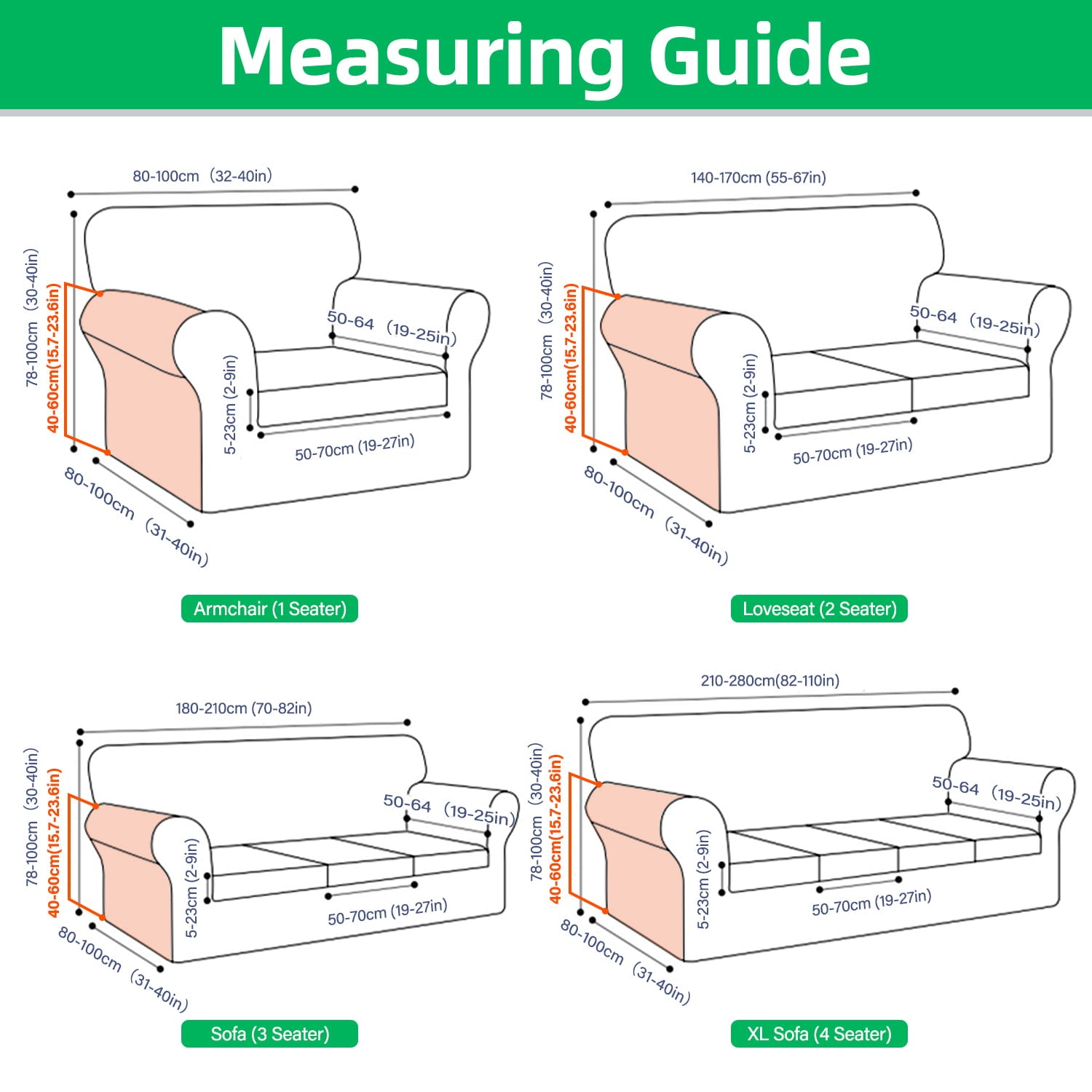 100% Waterproof Sofa Cover, Leakproof Sectional Couch Cover, Stretch Jacquard Sofa Slipcover, Furniture Protector for Kids, Pets, Dog and Cat (Brown, Armchair, 1 Seater)